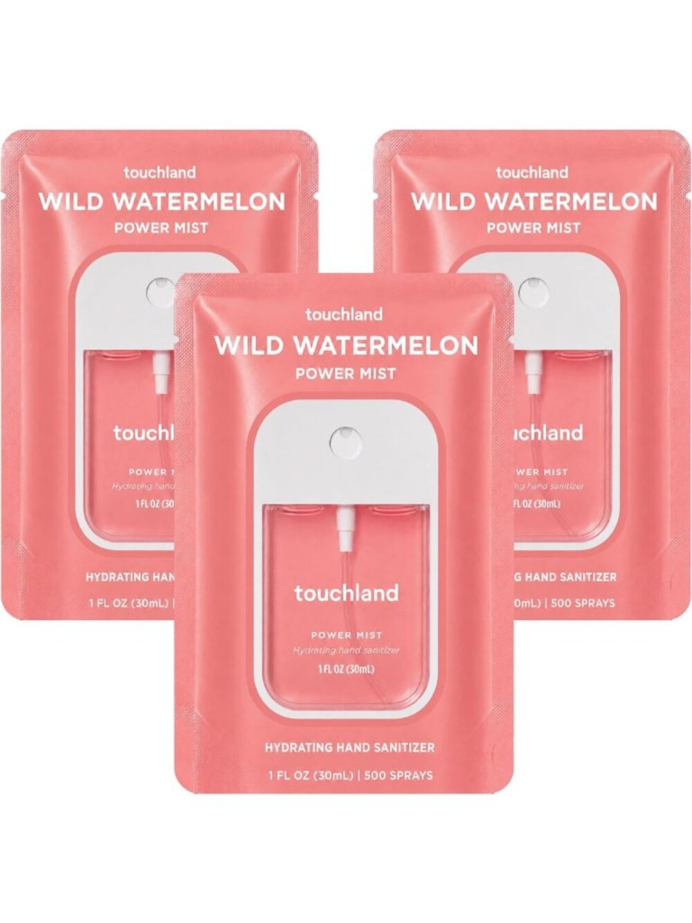 Hydrating Hand Sanitizer Spray - Wild Watermelon Scent, Travel Size 3 Pack